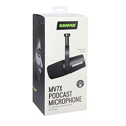 Shure MV7X dynamisches XLR Mikrofon für Podcasting – schwarz