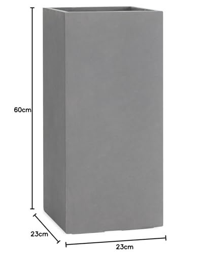 Pflanzwerk® Tower Pflanzkübel Grau 60x28x28cm - Frostbeständig