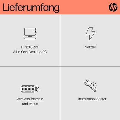 HP All-in-One-PC 23.8" FHD Touch AMD Ryzen 5 7520U - Weiss