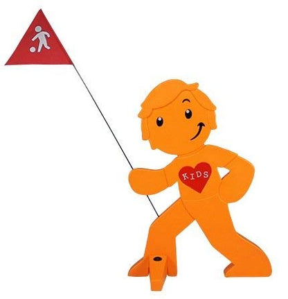 StreetBuddy Warnfigur Fahne Reflektierender Warnaufsteller – Orange