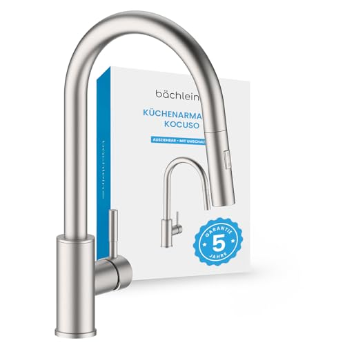 Bächlein Kocuso Küchenarmatur ausziehbar – gebürsteter Edelstahl