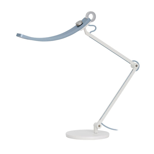 BenQ WiT e-Reading LED Schreibtischlampe - Blau. Gebogene Lichtleiste für breite, gleichmäßige Ausleuchtung bei Lese- & Bildschirmarbeit.