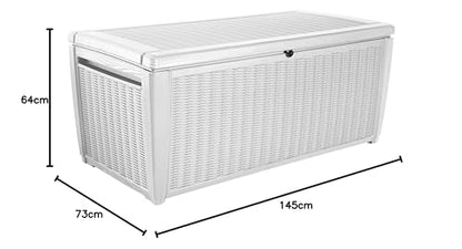 Koll Living Auflagenbox Kissenbox – 511L, Wasserdicht, Rattanoptik