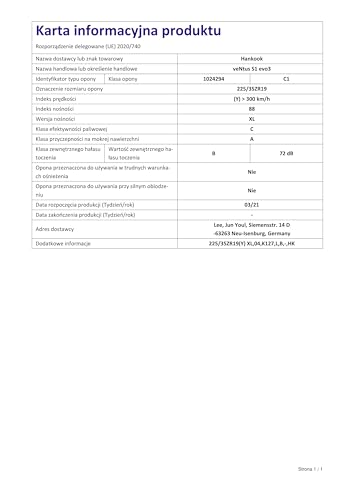 K127 Ventus S1 Evo3 Hochleistungs-Sommerreifen XL