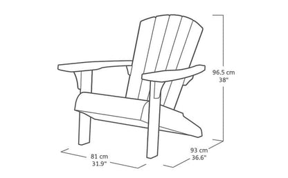 Keter Troy Adirondack Gartenstuhl Wetterfest Kunststoff - Anthrazit