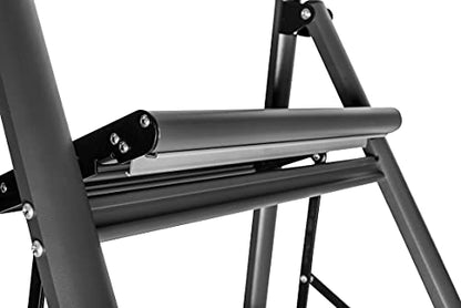 WENKO Compact Aluminium Klapp-Trittleiter - 3 Stufen Dunkelgrau
