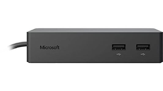 Microsoft Surface Dock – Original Dockingstation für Surface, rechteckiges, dunkles Gehäuse mit diversen Anschlüssen zur Erweiterung der Surface-Konnektivität.