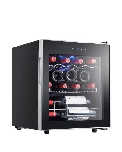 Kalamera KRC-40FCSS Weinkühlschrank Freistehend - 15 Flaschen. Rechteckig, Edelstahl, Glastür. Kühlt Weinflaschen optimal.