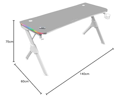 Mars Gaming MGD140RGBW RGB Gaming Tisch – Weiss 140cm