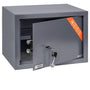 Brihard Familien Safe Tresor – 25x35x25 cm Doppelbartschloss: Grauer Stahlsafe zur sicheren Verwahrung von Wertsachen.