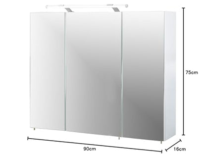 Schildmeyer 132250 Bad-Spiegelschrank - Weiss, 90 cm