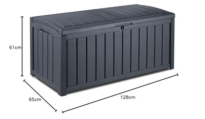 Keter Glenwood Auflagenbox 390L Graphit Holzoptik - Wasserdicht