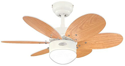 Turbo II 78673 76cm Deckenventilator - Weiss mit Leuchte
