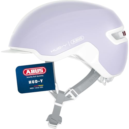 ABUS Urban Helm HUD-Y Fahrradhelm - Pure Lavender M. Lavendelfarbener Fahrradhelm in urbaner Halbschalenform. Dient dem Kopfschutz beim Fahrradfahren in der Stadt.
