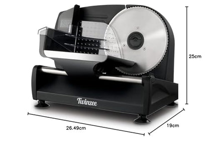 Twinzee Allesschneider Elektrisch 150W Schneidemaschine - Schwarz