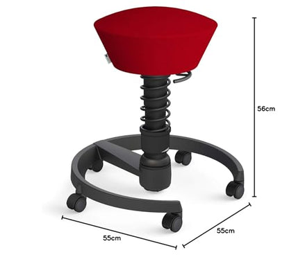 aeris Swopper – Ergonomischer Hocker – Bürohocker höhenverstellbar – Vielseitiger Schreibtischstuhl für einen gesunden Rücken – Bürostuhl mit Rollen, Feder Standard