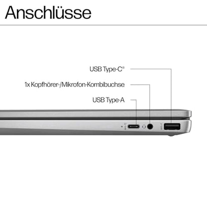 HP Chromebook x360 Convertible - 14" Touch N100 4GB 128GB Silber
