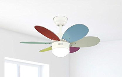 Turbo II 78673 76cm Deckenventilator - Weiss mit Leuchte