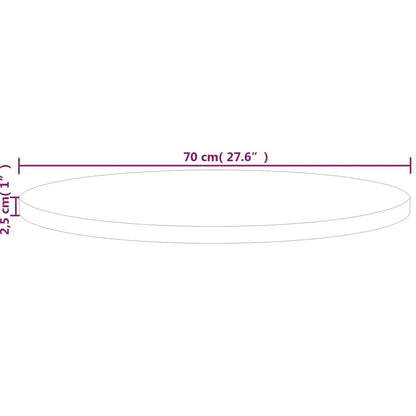 vidaXL Tischplatte Eiche Rund Massivholz – Ø70cm Unbehandelt