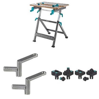 wolfcraft Master 650 Ergo Spann- und Arbeitstisch - Höhenverstellbar. Grau-braun.