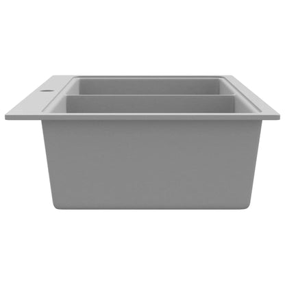 vidaXL Doppelbecken Granitspüle Küchenspüle 860x510mm