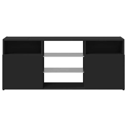 vidaXL TV Schrank LED Schwarz 120cm - Lowboard Fernsehschrank