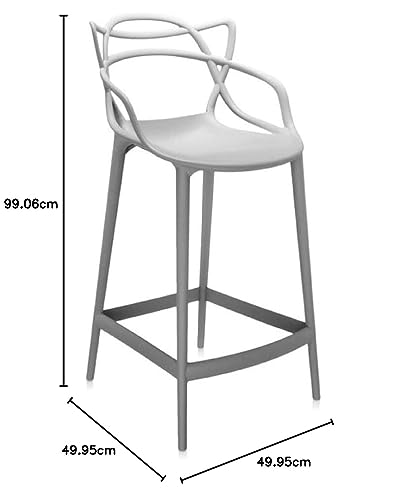 Kartell Masters Stool Hocker in Grau, 65 cm Höhe