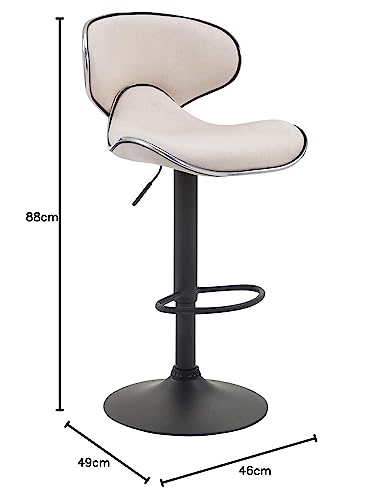 CLP Las Vegas V2 Barhocker Stoffbezug 2er Set – Creme / Schwarz