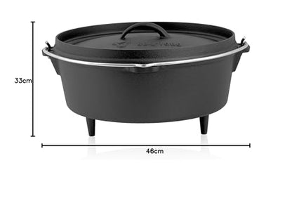 BBQ-Toro 6-teiliges Dutch Oven Gusseisen Set - Eingebrannt