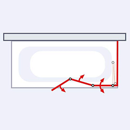 Schulte Duschwand Well Badewanne Seitenwand 3-teilig Kunstglas Tropfen