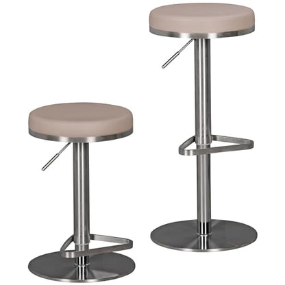 FineBuy Barhocker höhenverstellbar – Edelstahl & Gepolstert