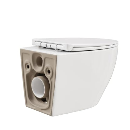 HOROW Hänge-WC Set D-Form 52 cm – Absenkautomatik WC-Sitz