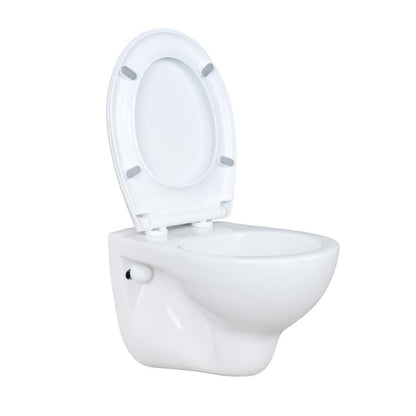 SwissSanitär Premium Wand-WC Tiefspüler - Soft-Close Weiss