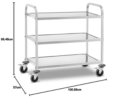 Royal Catering RCSW 3B Servierwagen Edelstahl 3 Borde