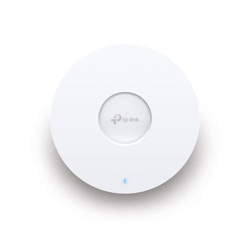 TP-Link EAP610 AX1800 WiFi 6 Dualband Access Point Weiss, rundes Gerät. Stellt drahtloses WLAN bereit.