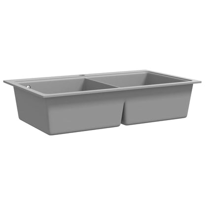 vidaXL Doppelbecken Granitspüle Küchenspüle 860x510mm