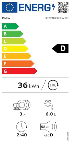 Midea Mini Tischgeschirrspüler 3 Gedecke - Mit/Ohne Wasseranschluss