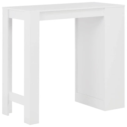 vidaXL Bartisch mit Regal – Stehtisch Küchentheke Weiss