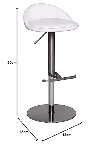 FineBuy Barhocker Edelstahl, höhenverstellbar, mit Rückenlehne