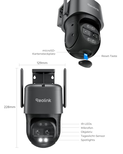 Reolink TrackMix WiFi 4K PTZ Überwachungskamera Aussen - Grau