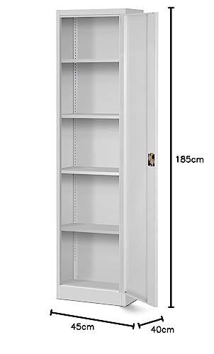 Jan Nowak Aktenschrank Büroschrank Metall – Grau 185 cm