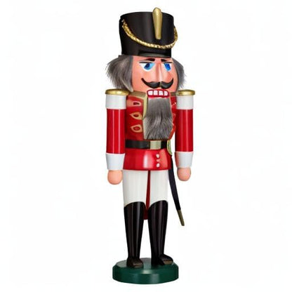 Seiffener Volkskunst Husar mit Säbel Nussknacker - 37 cm Rot