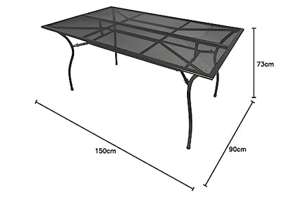 DEGAMO Classic Gartentisch 90x150cm rechteckig anthrazit