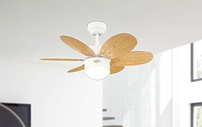 Turbo II 78673 76cm Deckenventilator - Weiss mit Leuchte