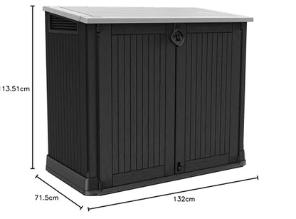 Keter Store-it-Out Midi Mülltonnenbox - 130x74x110cm Grau/Schwarz