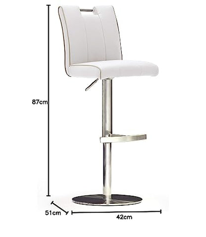 Robas Lund CA.STA Barhocker weiss – PU/Edelstahl drehbar