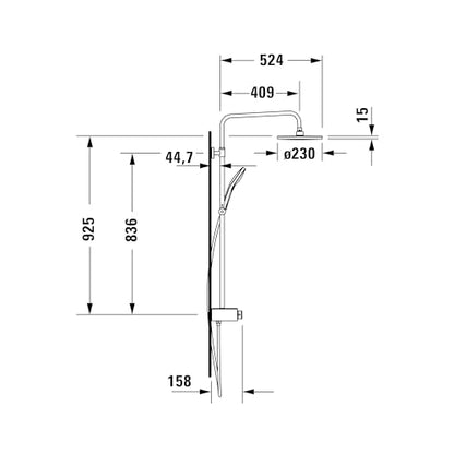 Duravit Duschsystem – Thermostat, wassersparend Chrom/Weiss