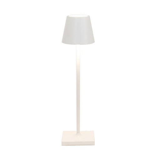 Zafferano Poldina Micro Tischlampe – Weiss, kabellos wiederaufladbar. Kompakte LED-Akkuleuchte für mobile Tischbeleuchtung.