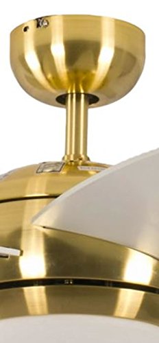 Deckenventilator Melton m. Licht & FB, Messing/Weiss, Ø132cm