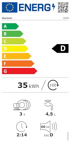 Duronic DW5 WE Mini Tischgeschirrspüler - Ohne Wasseranschluss